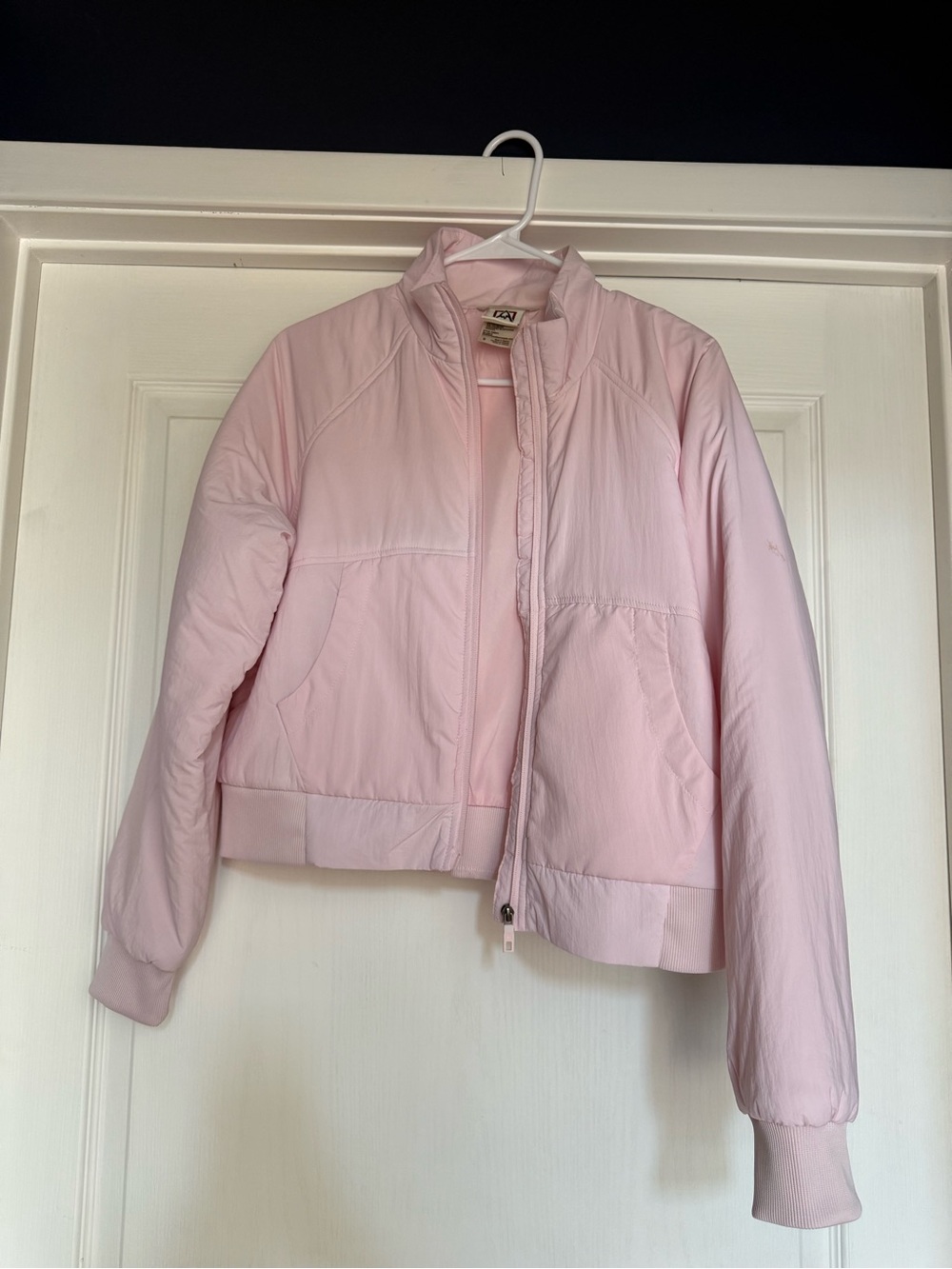 Light Pink cropped Women's Puffer Jacket